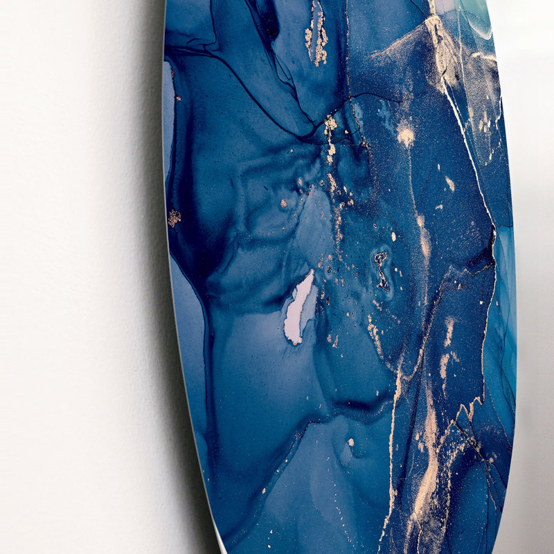 «Blue Ink Clouds II» - art mural moderne en métal, H 11 po x l 11 po x P 1 po