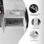 Meuble-lavabo flottant élégant avec portes à fermeture douce et comptoir en marbre de culture-133668246