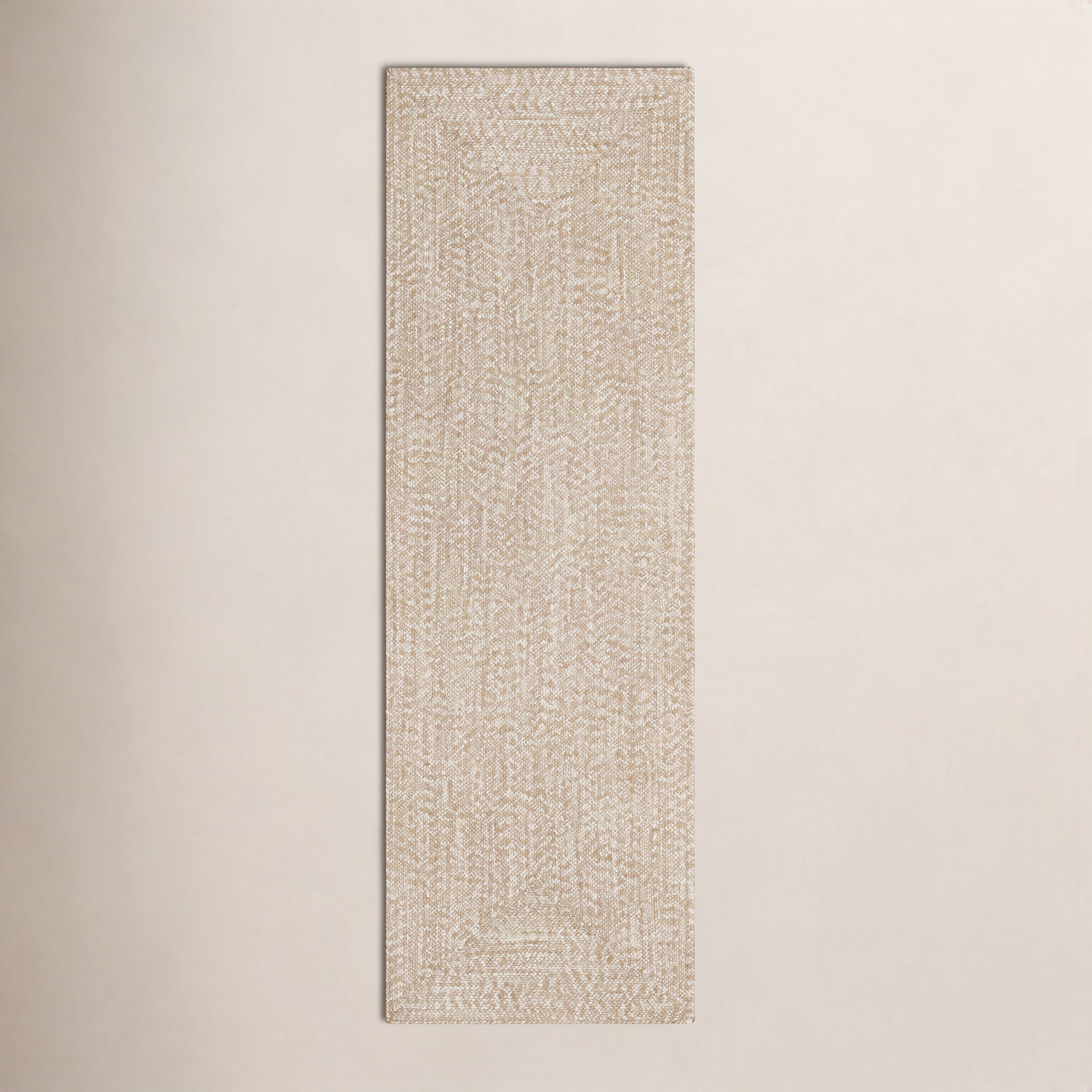 Leroux Beige Outdoor Rug, Runner 2'6" x 8'