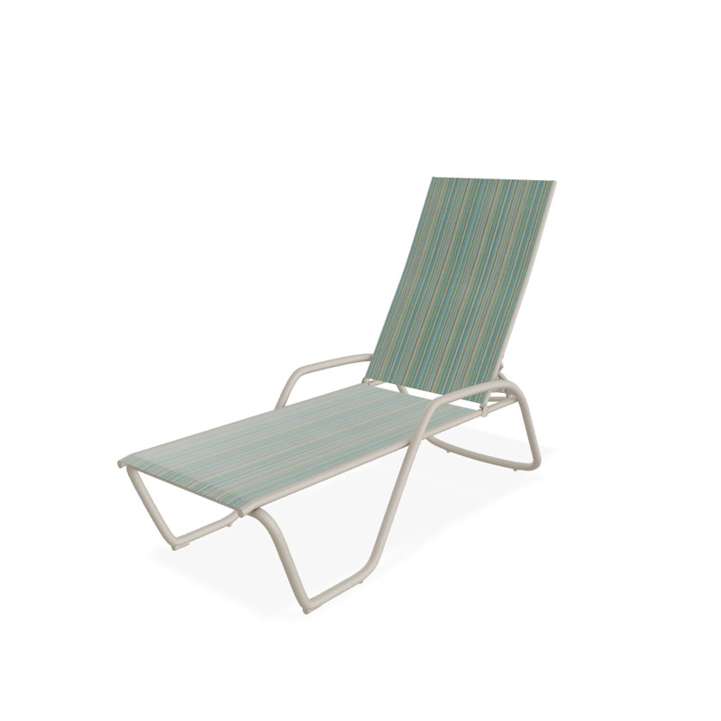 Outdoor Rust-Resistant Metal Chaise Lounge, Textured Desert, Cali