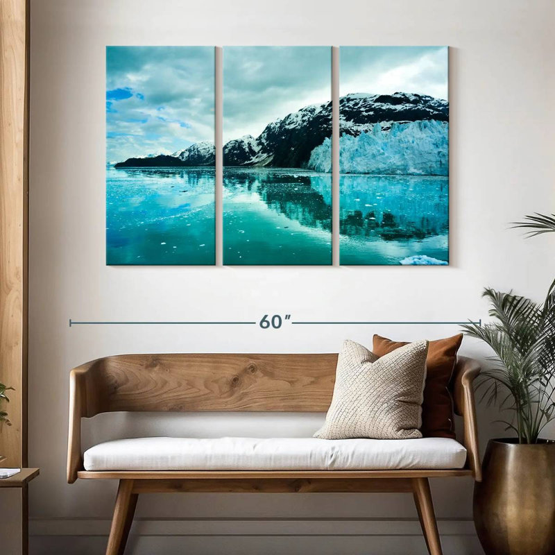 Montagnes enneigées d'Alvord Alaskan, H 32 po x l 50 po