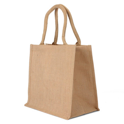 Sac fourre-tout pique-nique en jute / sisal - paquet de 12 - moyen