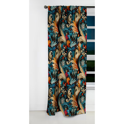 Motif cachemire rétro II - motif floral - rideau occultant - 1 panneau
