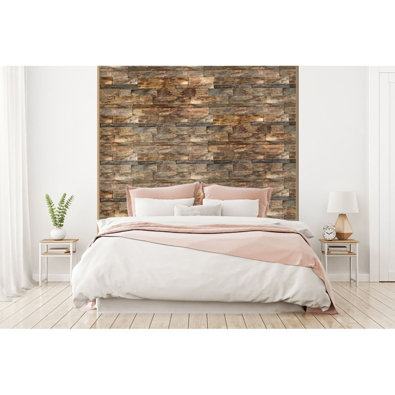 Natural Reclaimed Boat Wood Mosaic Wall Tile, 24-in x 12-in