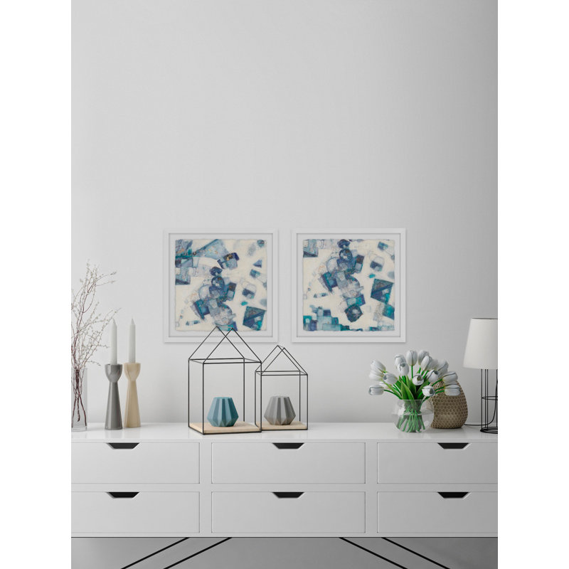 « fantasia diptych », ensemble de 2 reproductions encadrées, H 32 po x l 32 po x P 1,5 po