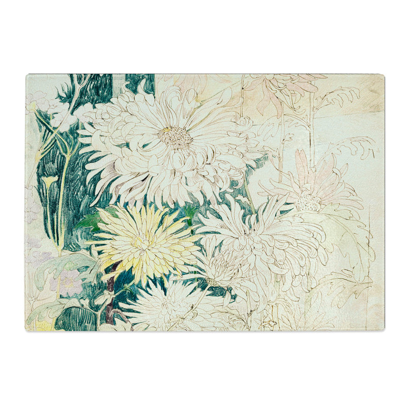 Chrysanthemums by theo Van Hoytema Chopping Board, 0.4cm H x 20cm W x 28.5cm L