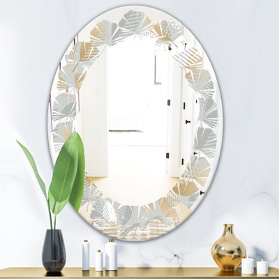 Miroir des plantes tropicales et des fleurs vi, miroir mural sans cadre