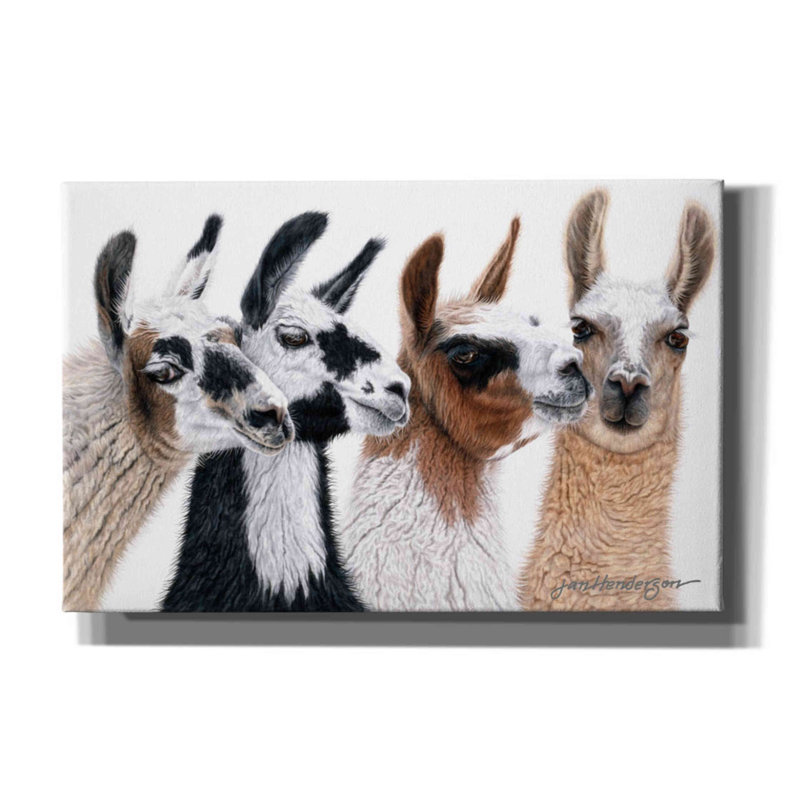 «Peruvian visiteurs» par Jan Henderson, art mural sur toile, H 26 po x l 40 po x P 1,5 po