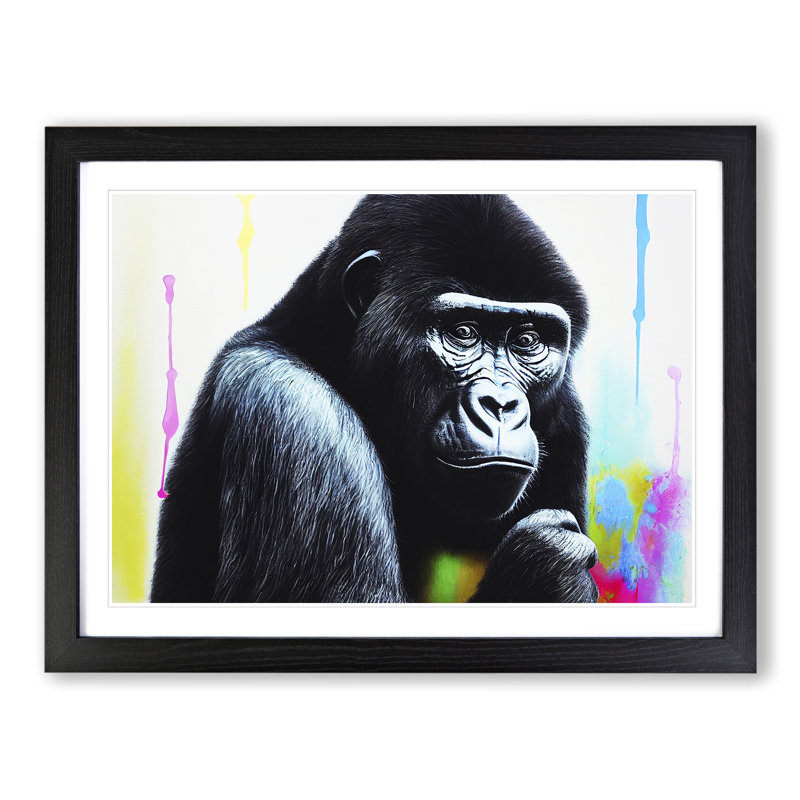 Gorilla Vol.2 - Single Picture Frame Print, Black Framed, 46cm H x 64cm W x 2cm D