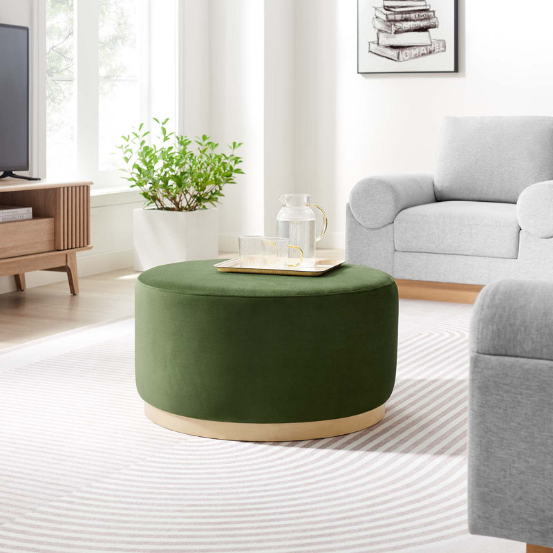 Repose-pieds rembourré Modway Tilden, Velours vert mousse