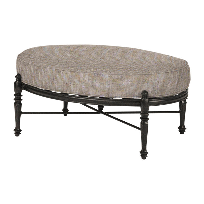 Grand Terrace Oval Ottoman with Sunbrella Cushions, Cast Ash Sunbrella® Plainweave, Desert Bronze