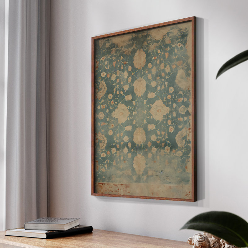 «Vintage Abstract Print I» sur, Noyer, H 14 po x l 11 po