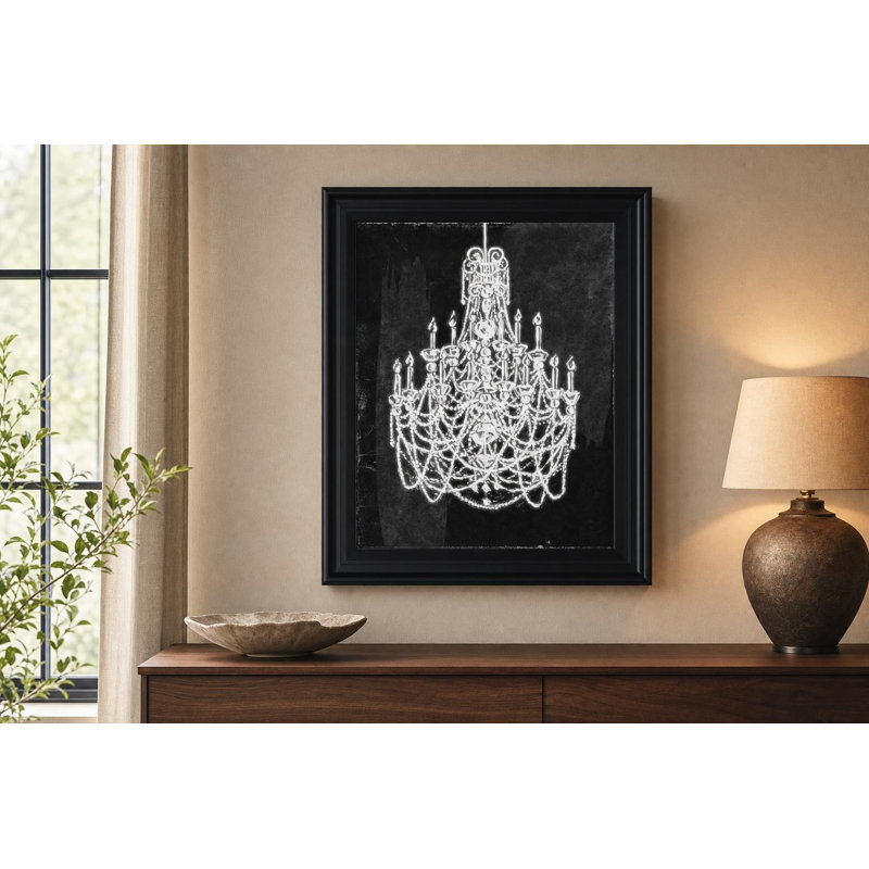 Art mural lustre orné - 28 po x 34 po - cadre noir