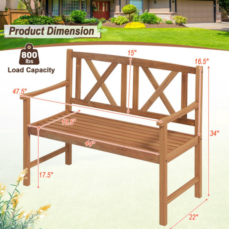 Banc de jardin en bois Irven