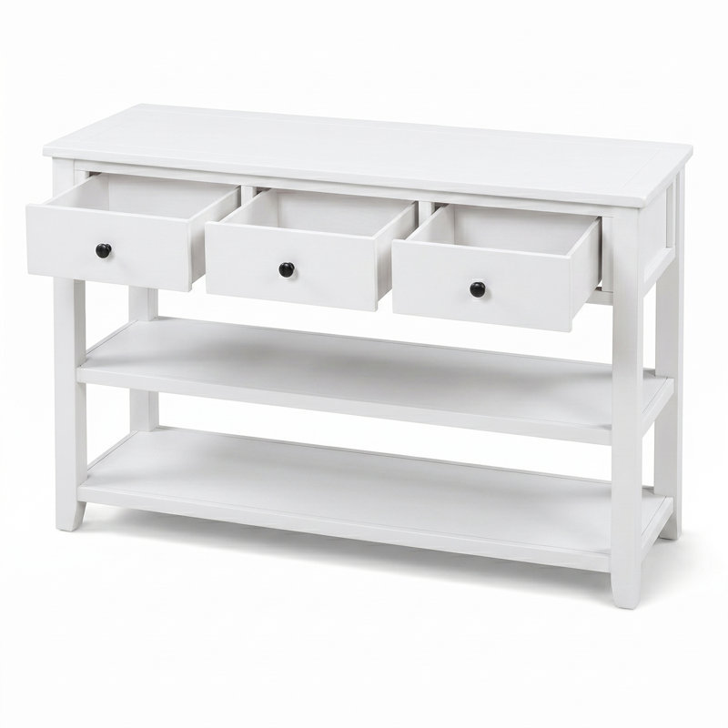 Console Cabras, Blanc antique, Antique White, H 30 po x l 50 po x P 16 po