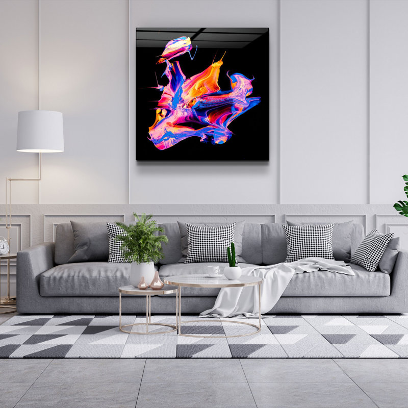 Elegant Decorative Tempered Glass Painting, 40 x 40 Inches | 100% Tempered Glass, Thickness: 0.16 Inches | UV Printing for Vibrant Colors & Durability | Perfect for Home Decor & Art Enthusiasts