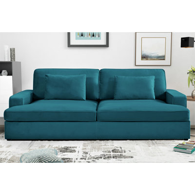 94.5'' wide Velvet upholstery deep seat oversized sleeper sofa