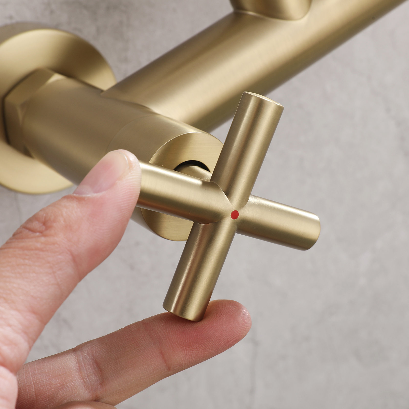 Wall Mount Outdoor Shower, Brushed Gold