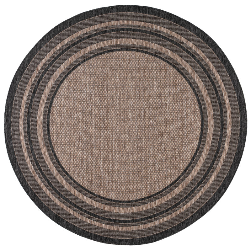 Tapis intérieur / extérieur à motif géométrique Sayde Performance, Rond 7 pi 10 po
