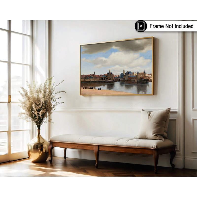 Johannes Vermeer - Vue de Delft No1, H 16 po x l 20 po, Affiche, Sans cadre
