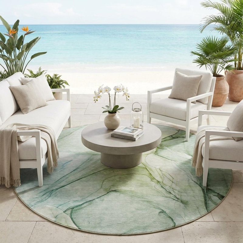 Tapis extérieur rond rond 8 po