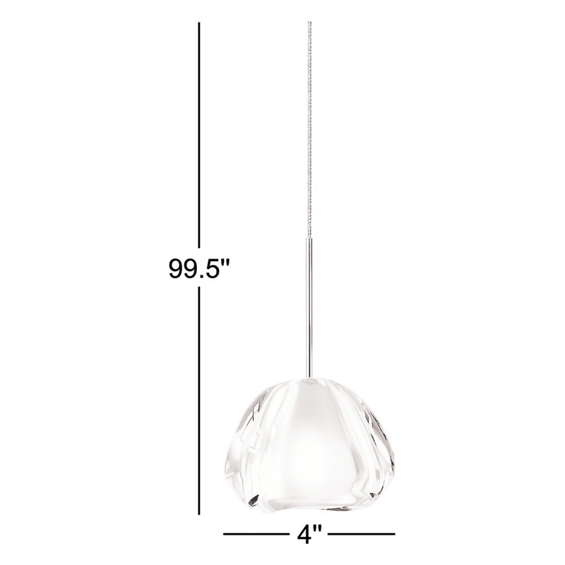 Blob II 1 - Light LED Pendant, Frost, Satin Nickel