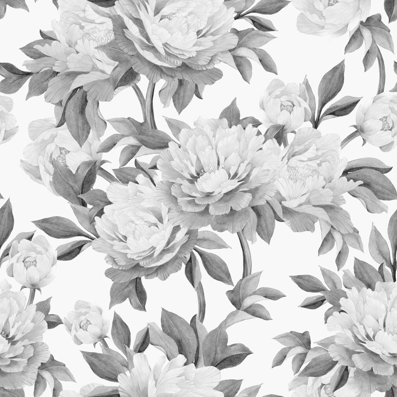 Panneau mural 4 pièces pivoines Kuala, L 8,33 pi x l 100 po