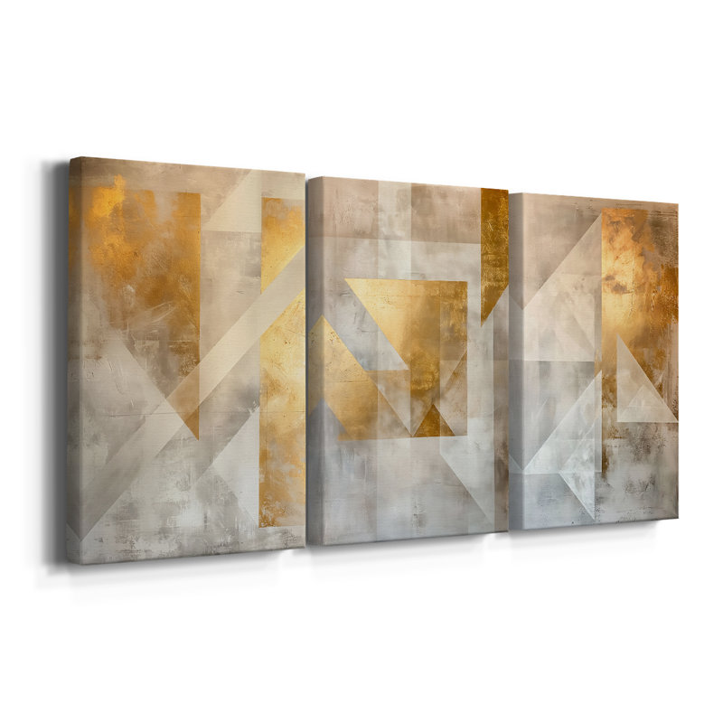 ABSTRACT Series CIX - Toile tendue sur mesure - 3 pièces, H 60 po x l 120 po