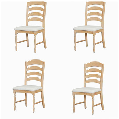 Vintage Traditional 4-Piece Upholstered Dining Chairs, Serrated Dining Backs
