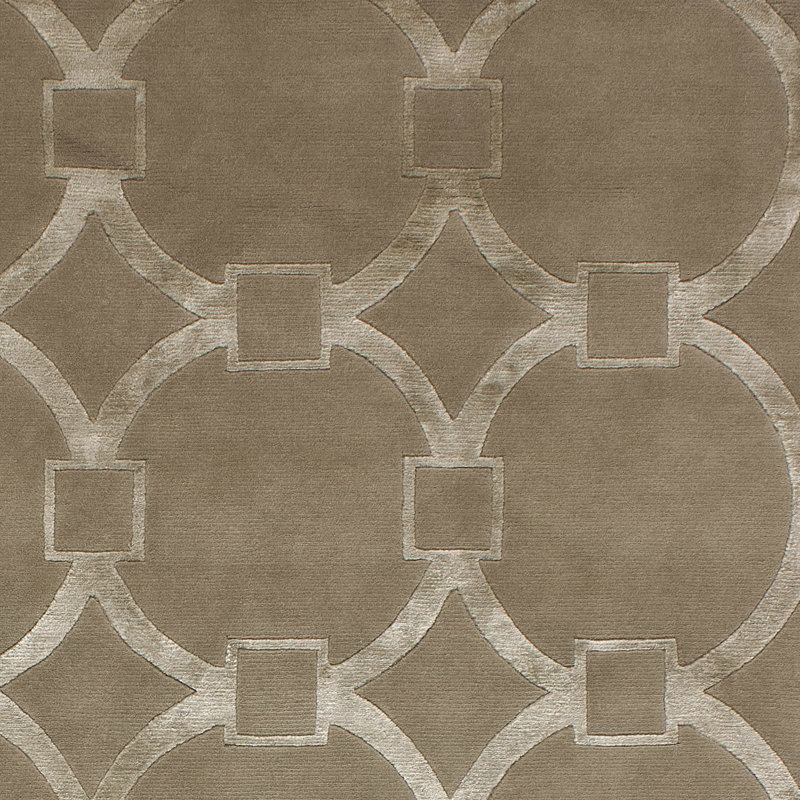 Geometric Area Rug in Brown/Silver, Rectangle 8' x 10'