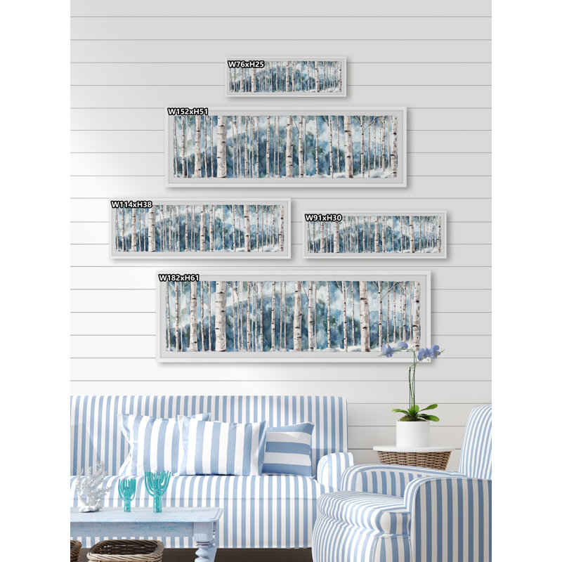 Dance With Trees by Marmont Hill - Single Picture Frame Panoramic Painting, 25cm H x 76cm W x 3.81cm D