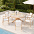 Ensemble repas pour 6 personnes avec table en pierre frittée et chaises en aluminium avec coussins inclus