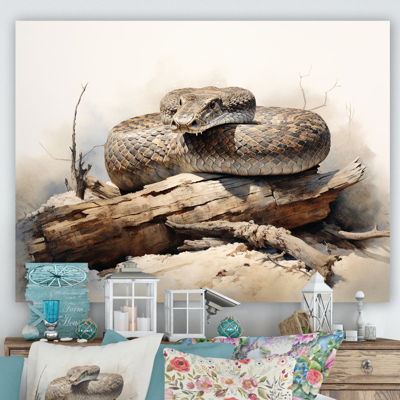 Rattler Rattlesnake sur impression sur toile, Toile tendue, H 12 po x l 20 po x P 1 po