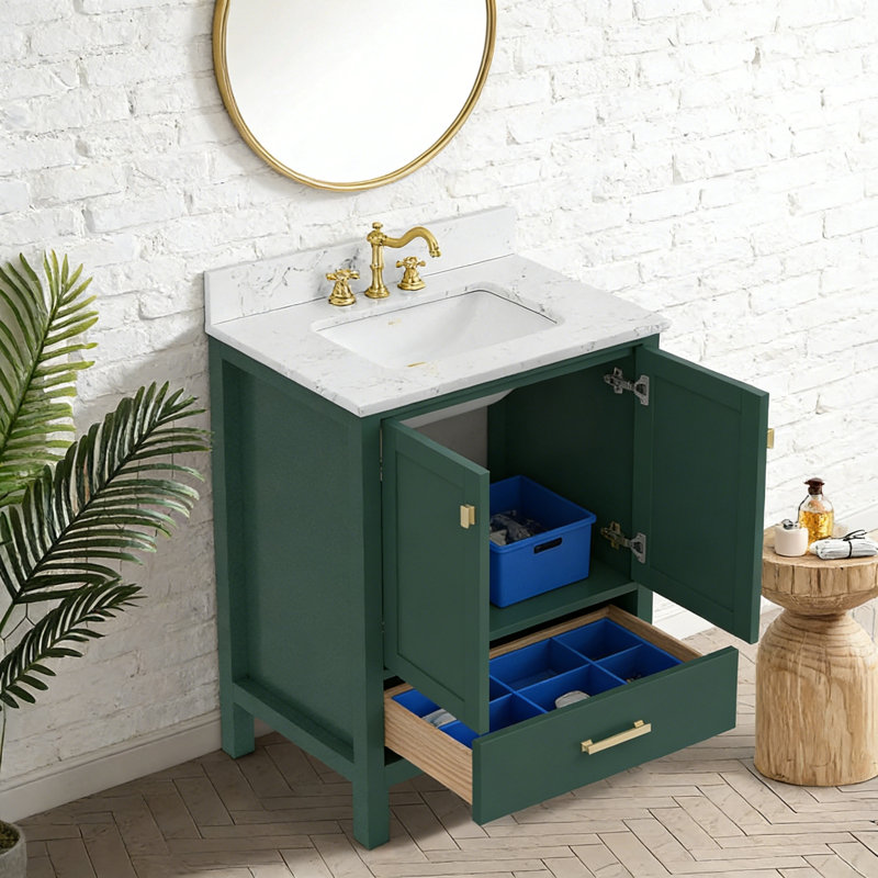 Meuble-lavabo de salle de bain, armoire de rangement en bois massif, 30"