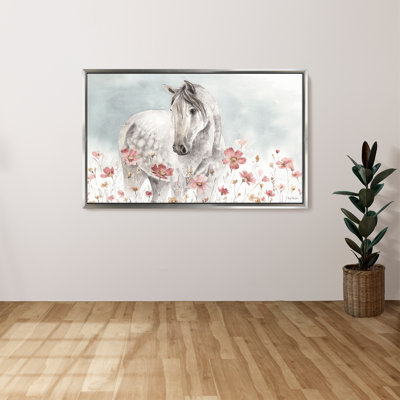 "Wild Horses I" par Lisa Audit, reproduction sur toile dans un cadre flottant