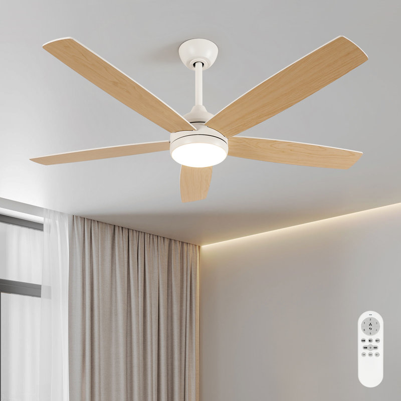 Modern Wooden LED Ceiling Fan Light With Remote