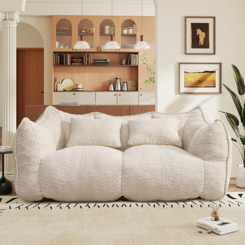 Canapé Cloud Comfy, siège Tewkesbury, pour salon, sans assemblage, chenille, Beige, 2, H 30,70 po x l 73,20 po x P 38,60 po