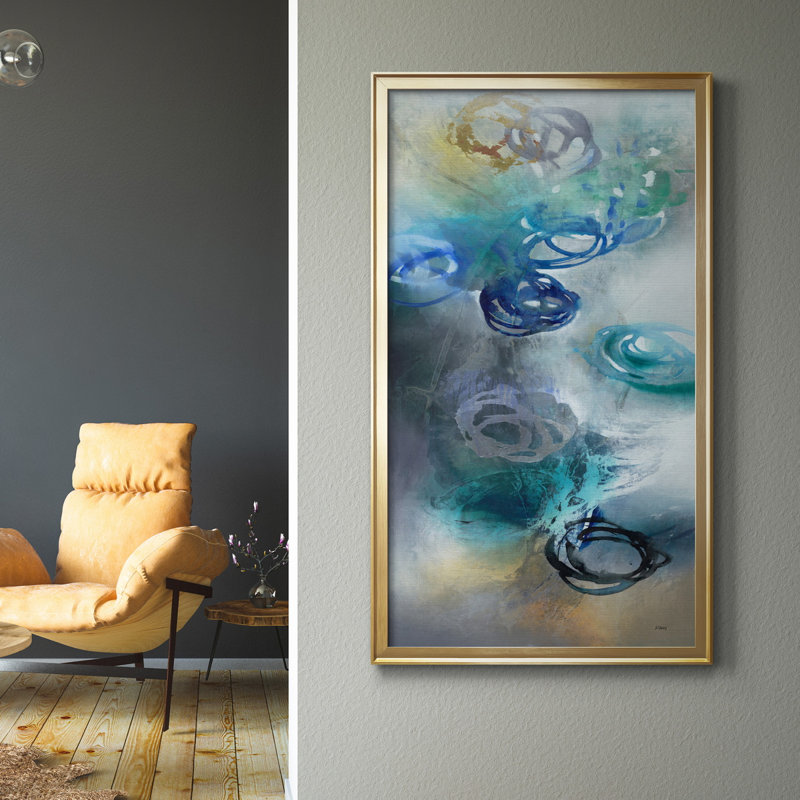 Jazzy Petals - reproduction d'art, H 10,5 po x l 18,5 po x P 1,5 po, Toile encadrée dorée, Pas de tapis