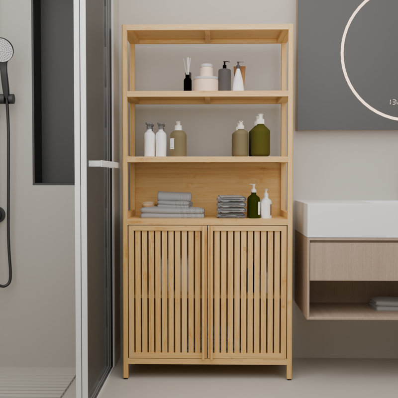 Étagère de rangement en bambou à grande capacité de conception moderne pour une utilisation multi-scène