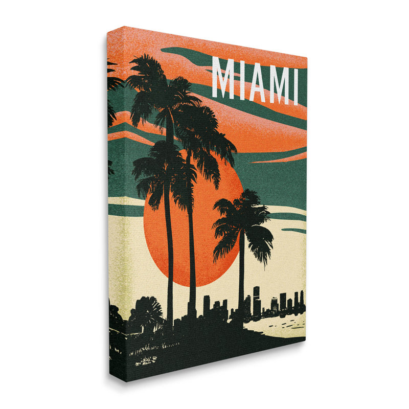 «Tropical Miami Palms Silhouette» par Ziwei Li, H 20 po x l 16 po x P 1,5 po