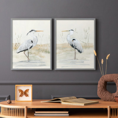 Reproduction encadrée Heron I-Premium - prête à être accrochée - aucun clou requis - aucun clou requis