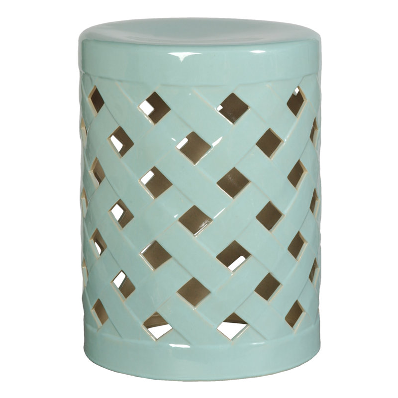 Tabouret de jardin en céramique Ormside, Turquoise