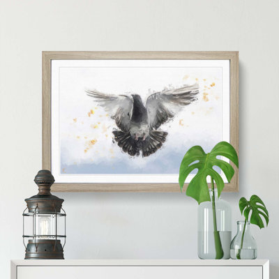 Flying Pigeon in Abstract - Framed Print