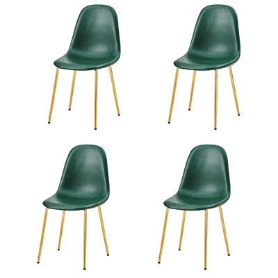 Chaise d'appoint rembourrée en vert