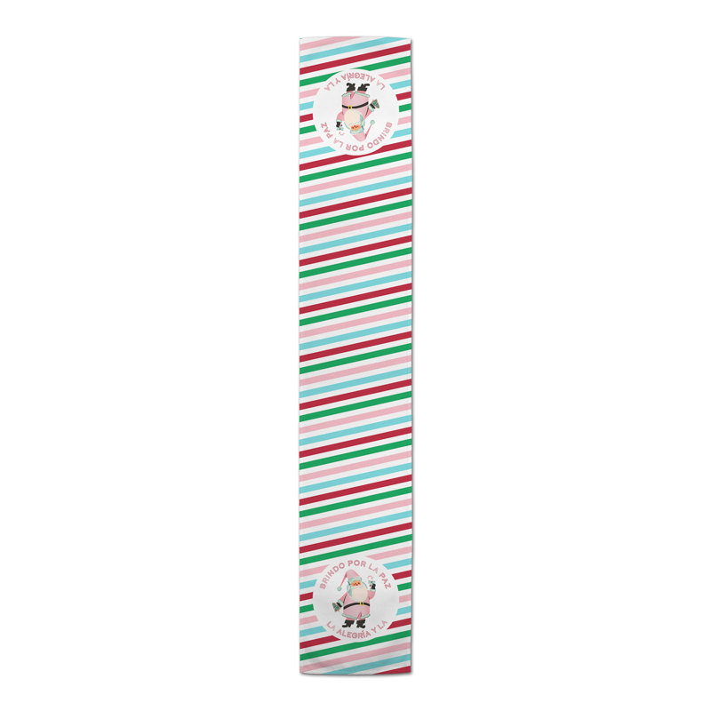Levittown Striped Christmas Table Runner, 72" x 16"