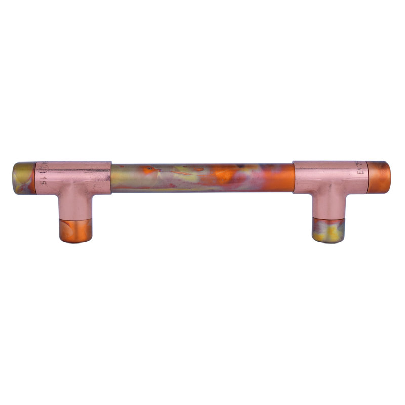 Copper Pull Handle - Marbled / High Polish Mix (T-Shaped)