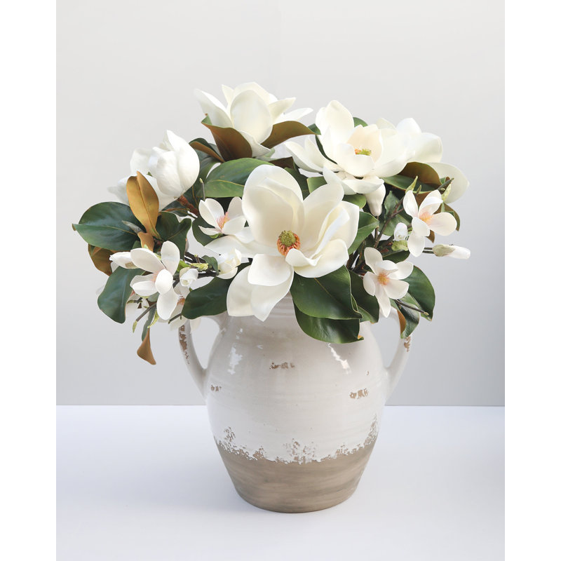 White Faux Magnolia 29"