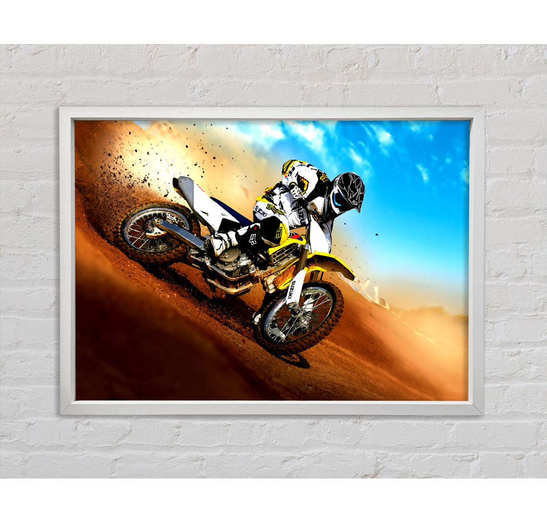 Suzuki Motocross - Einzelbildrahmen Kunstdrucke auf Leinwand