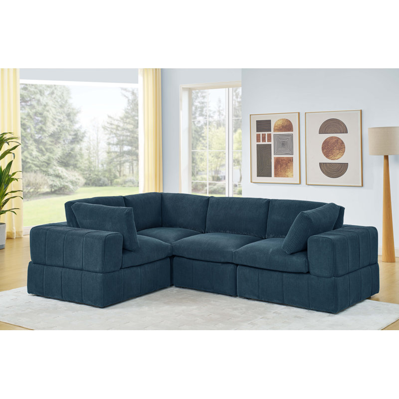 Canapé modulaire réversible large Areeba, Beige, H 34 po x l 108,5 po x P 79 po