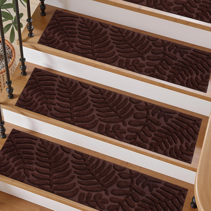 Non-Slip Stair Tread, Rectangle 17.8cm x 76.2cm, Brown